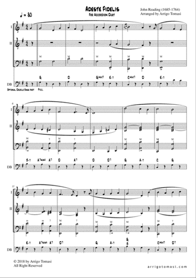 Adeste Fidelis for Accordion Duet