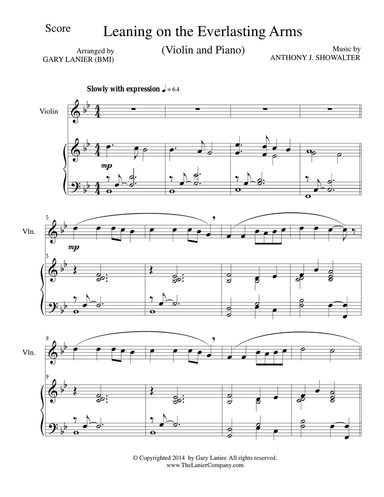 LEANING ON THE EVERLASTING ARMS (Violin/Piano and Violin Part)