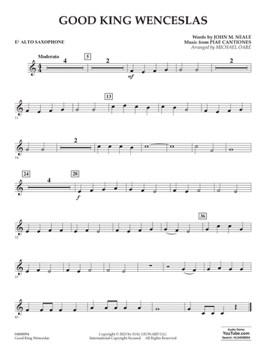 Good King Wenceslas (arr. Michael Oare) - Eb Alto Saxophone