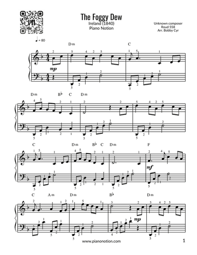 The Foggy Dew (Piano Solo)
