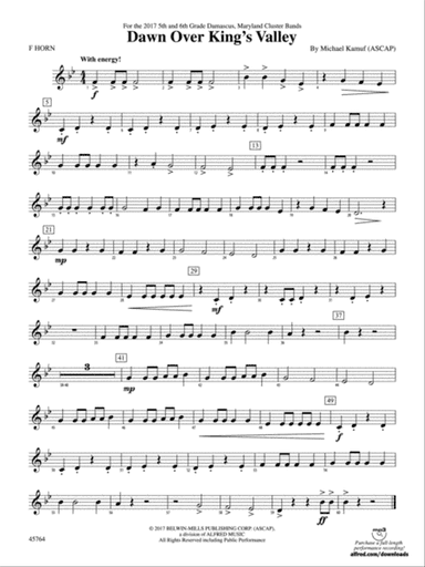 Dawn Over King's Valley: 1st F Horn