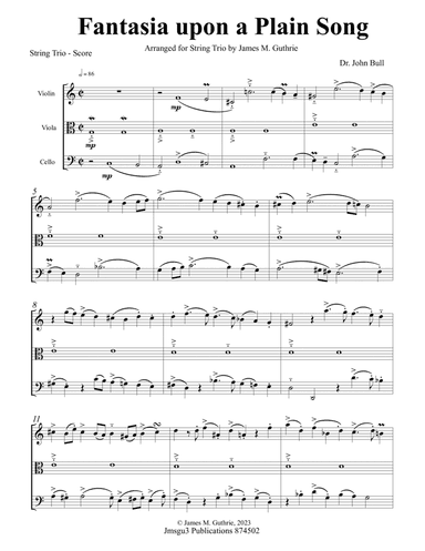 Bull: Fantasia upon a Plainsong for String Trio