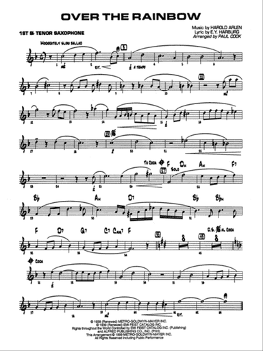 Over the Rainbow: B-flat Tenor Saxophone