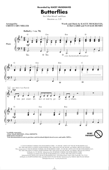 Butterflies (arr. Cristi Cary Miller)