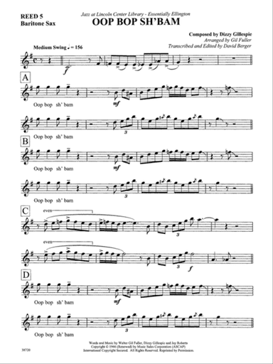 Oop Bop Sh'Bam: E-flat Baritone Saxophone