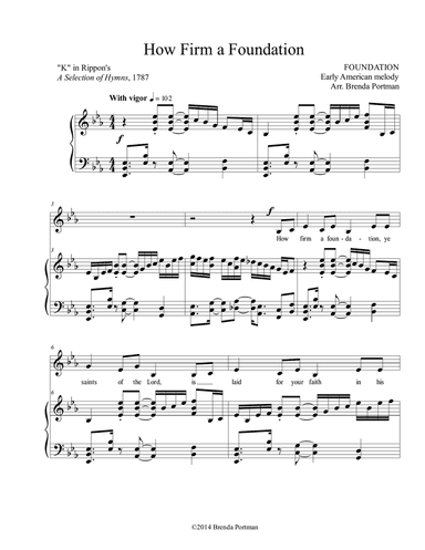 How Firm a Foundation (FOUNDATION), Low/Medium Voice, arr. Brenda Portman