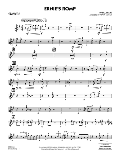 Ernie's Romp (arr. Mark Taylor) - Trumpet 3
