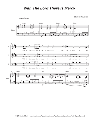 With The Lord There Is Mercy (Vocal Trio - (SAB)