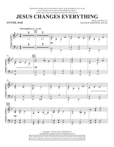 Jesus Changes Everything - Synthesizer