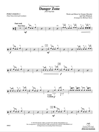 Danger Zone from Top Gun: 2nd Percussion