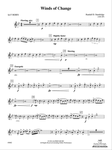 Winds of Change: 1st F Horn