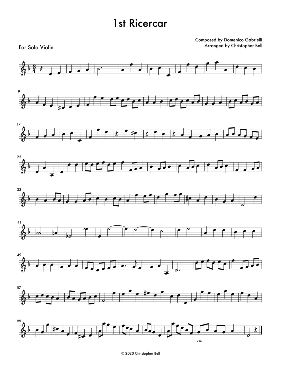 1st Ricercare - Gabrielli