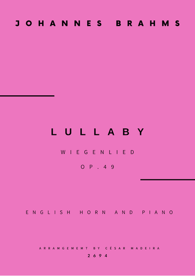 Brahms' Lullaby - English Horn and Piano (Full Score and Parts)
