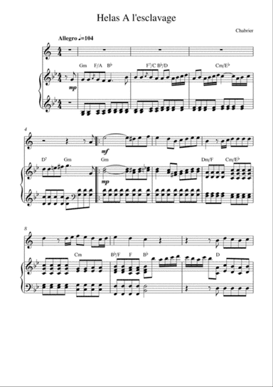 Helas! A l'esclavage (from Le roi malgré lui)
