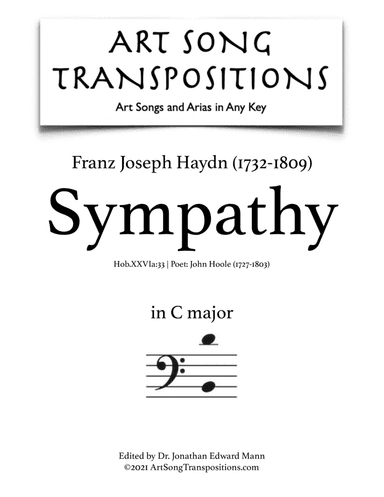HAYDN: Sympathy, Hob.XXVIa:33 (transposed to C major, bass clef)