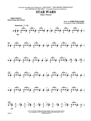 Star Wars Main Theme: 1st Percussion
