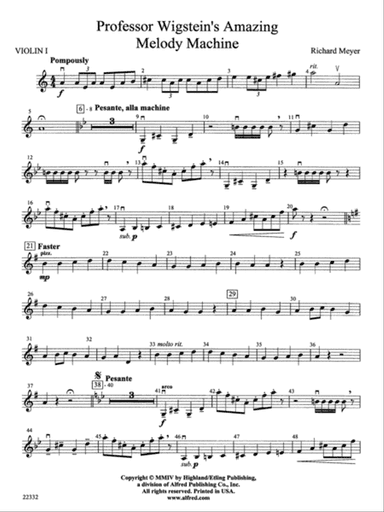 Professor Wigstein's Amazing Melody Machine: 1st Violin
