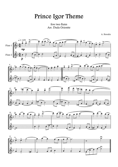Prince Igor Theme (flute duet) Borodin