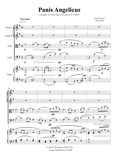 Franck: Panis Angelicus for Piano Quintet
