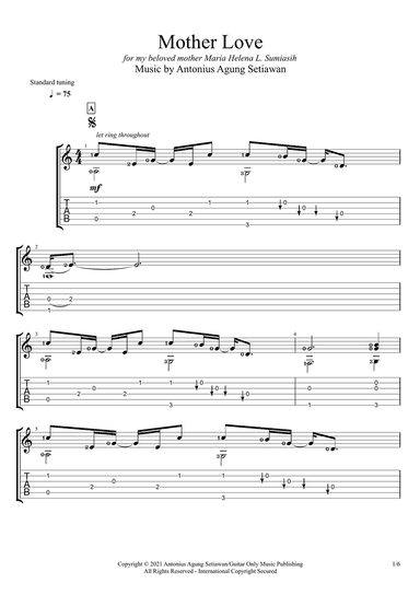 Mother Love (Solo Guitar Tablature)