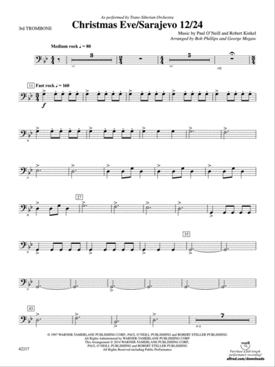 Christmas Eve/Sarajevo 12/24: 3rd Trombone