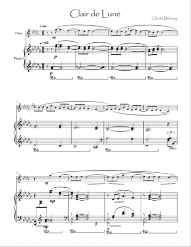 Debussy Clair de lune for flute & piano