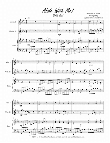 Abide With Me! violin duet