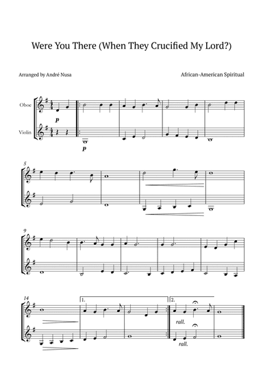 Were You There (When They Crucified My Lord?)