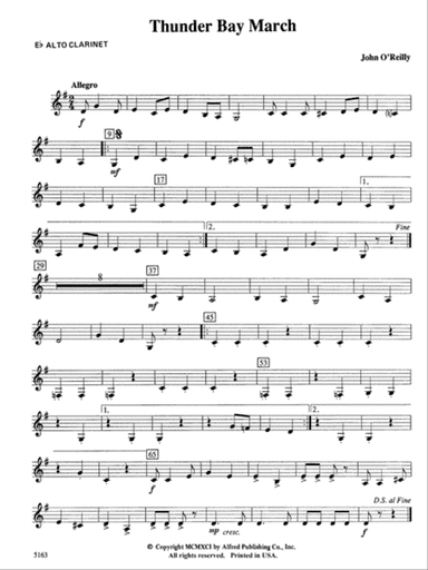 Thunder Bay March: E-flat Alto Clarinet