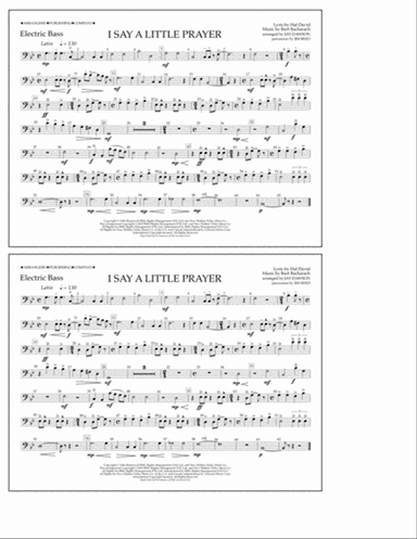 I Say a Little Prayer (arr. Jay Dawson) - Electric Bass