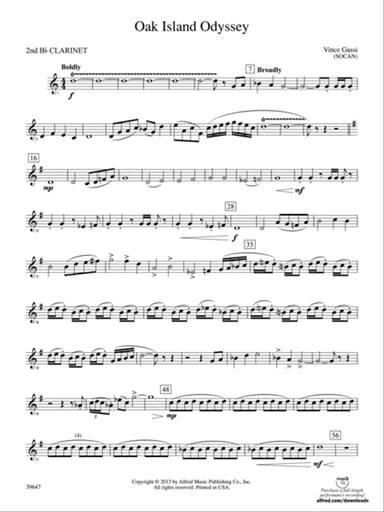 Oak Island Odyssey: 2nd B-flat Clarinet