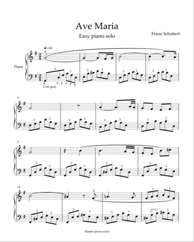 Schubert - Ave Maria (easy piano arrangement)