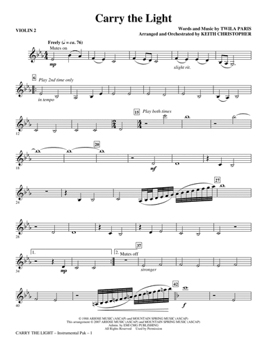 Carry The Light - Violin 2