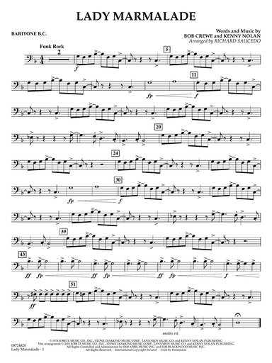 Lady Marmalade (from Moulin Rouge) (arr. Richard Saucedo) - Baritone B.C.