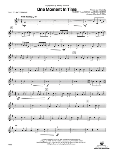 One Moment in Time: E-flat Alto Saxophone