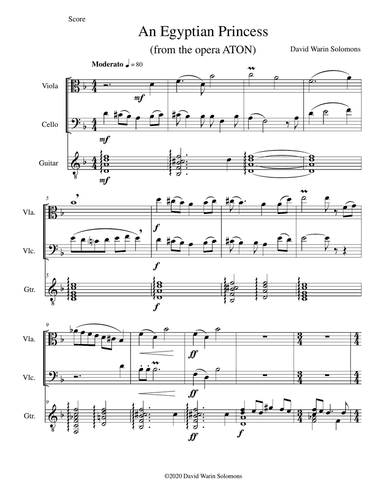 An Egyptian Princess for viola, cello and guitar