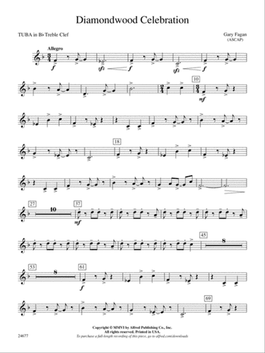 Diamondwood Celebration: (wp) B-flat Tuba T.C.