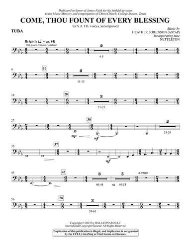 Come, Thou Fount Of Every Blessing - Tuba