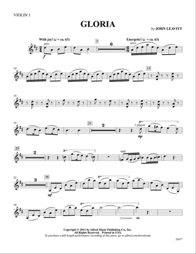 Gloria: 1st Violin