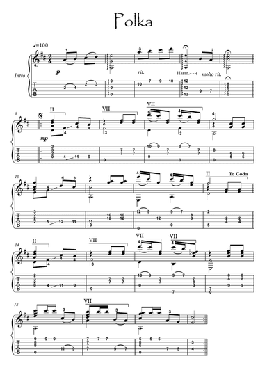 Classical guitar solo - Polka