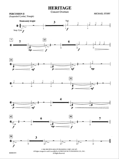 Heritage (Concert Overture): 2nd Percussion