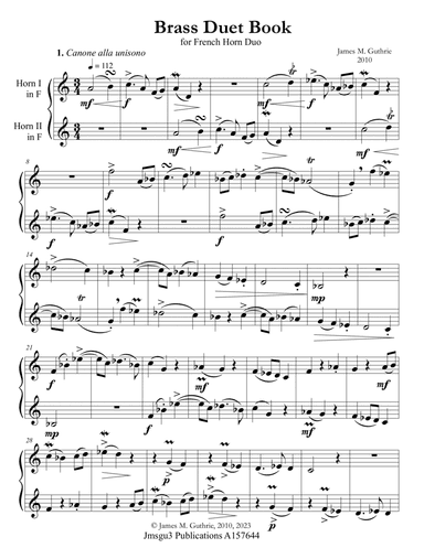 Guthrie: Brass Duet Book for French Horn Duo