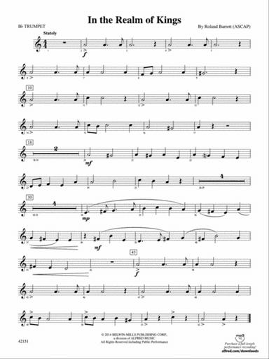In the Realm of Kings: 1st B-flat Trumpet