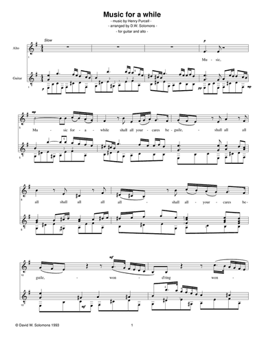 Music for a While (with guitar accompaniment)