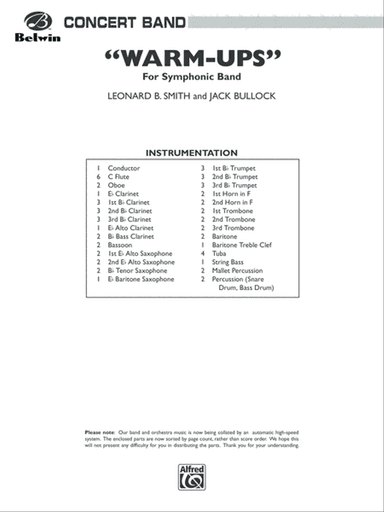 Belwin "Warm-Ups" for Symphonic Band: Score