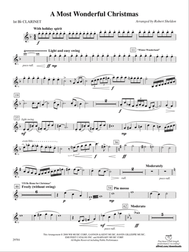 A Most Wonderful Christmas: 1st B-flat Clarinet