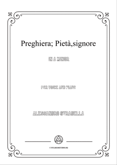 Stradella-Preghiera; Pietà,signore in a minor,for Voice and Piano