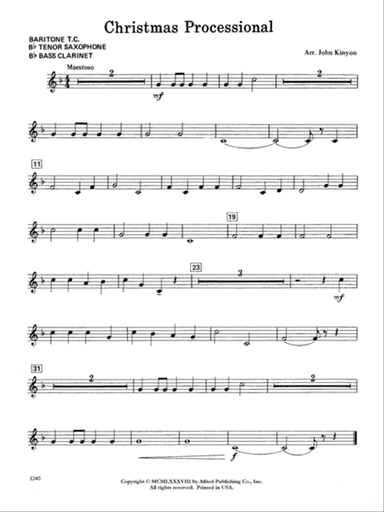 Christmas Processional: Baritone T.C.