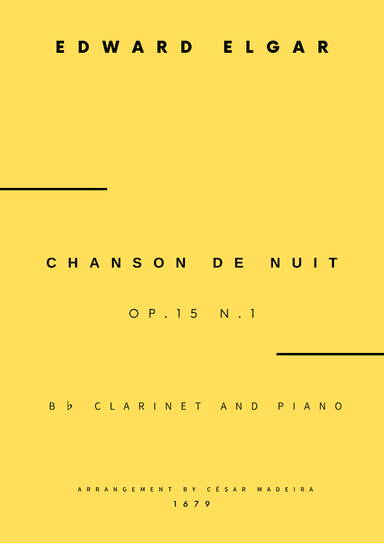 Chanson De Nuit, Op.15 No.1 - Bb Clarinet and Piano (Full Score)