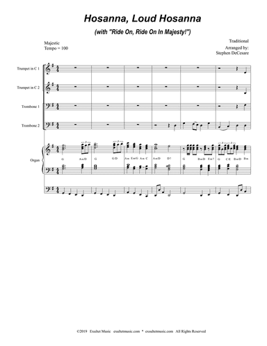 Hosanna, Loud Hosanna (with "Ride On, Ride On In Majesty!") (Brass Quartet and Organ - Alternate)